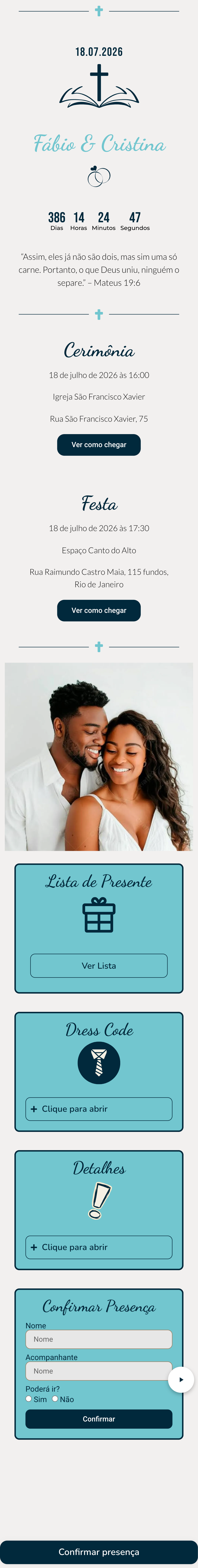 modelo de site de casamento cristao