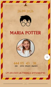 convite harry potter
