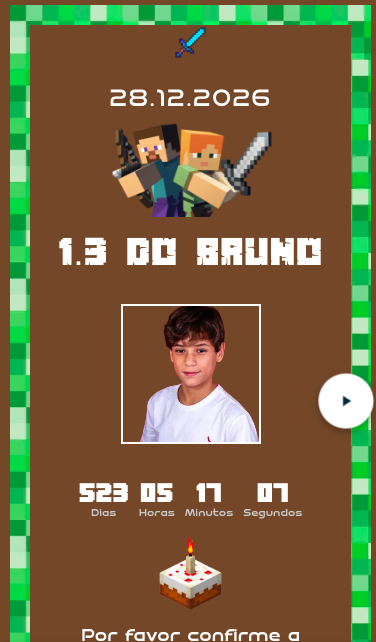 Modelo de convite Minecraft