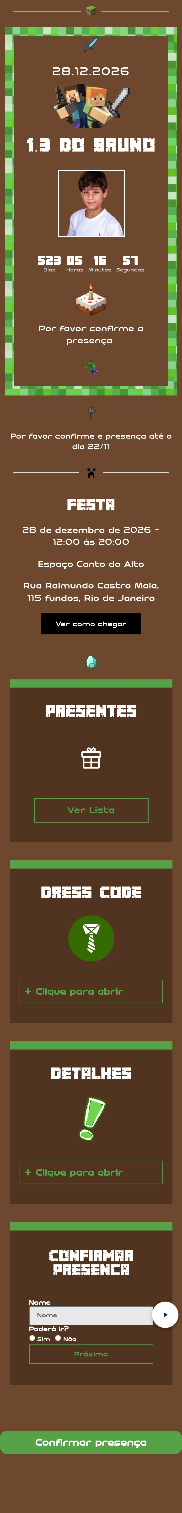 convite minecraft digital