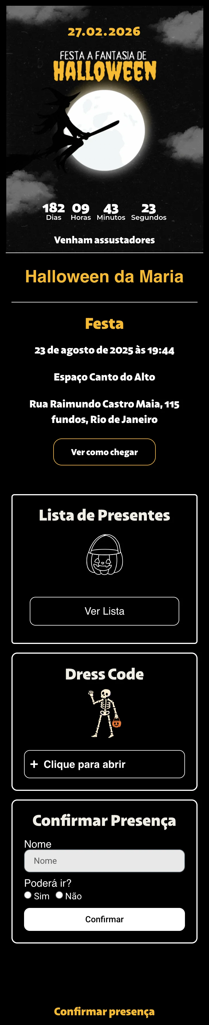 convite para editar de halloween online para whatsapp