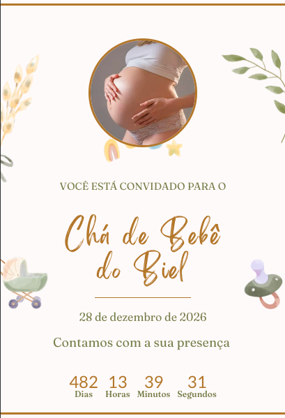 Modelo de convite Bebê Delicado