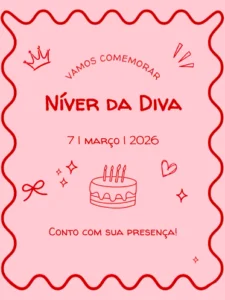 convite vermelho online para editar