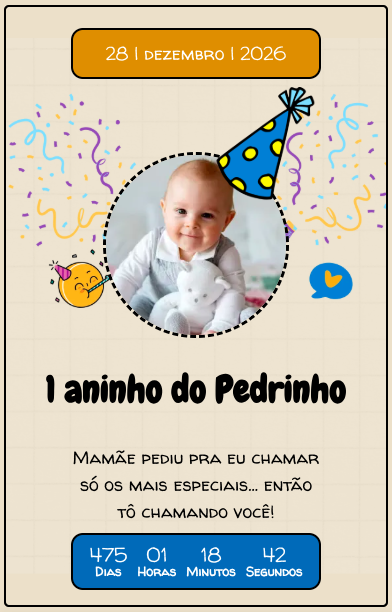Modelo de convite Divertido Infantil