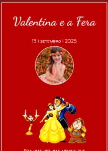convite bela e a fera online