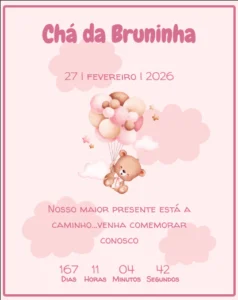 convide de cha de bebe para menina e infantil