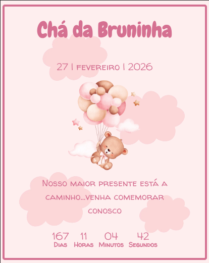 Modelo de convite Chá de Bebe Menina