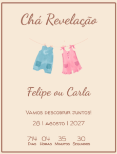convite de cha revelacao
