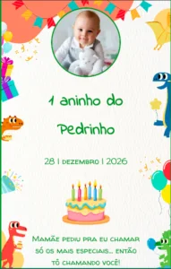 convite de infantil de dinossauro para editar com confirmação de presença