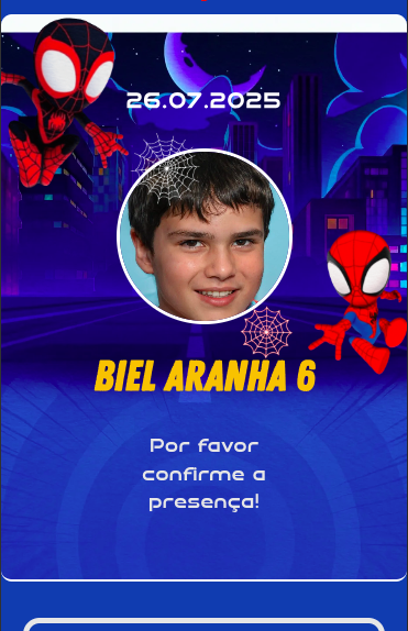Modelo de convite Homem Aranha Infantil