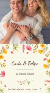 convite floral colorido com confirmação de presença