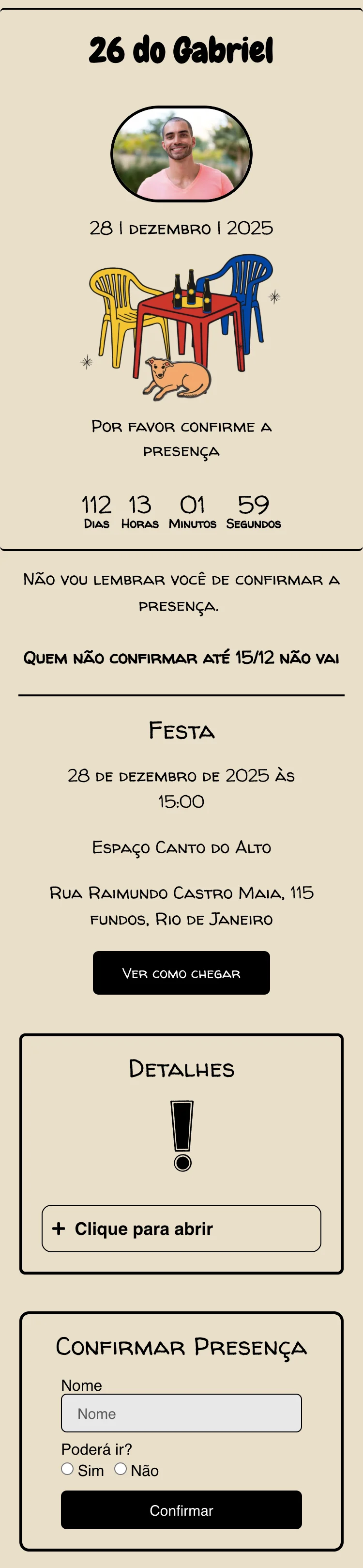convite de aniversario para boteco homem