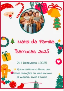 Convite de natal com opção para escolher prato
