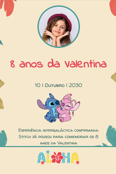 Modelo de convite Stitch 2