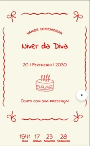 convite de festa vermleho