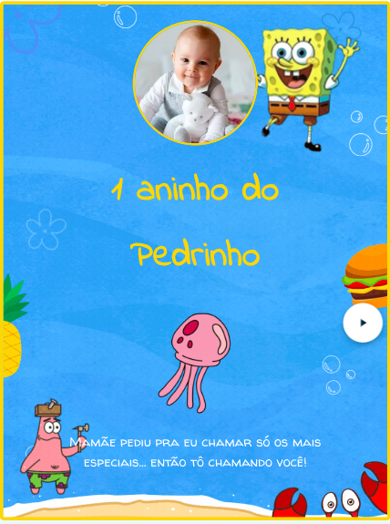 Modelo de convite Bob Esponja