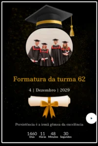 convite de formatura preto e dourado
