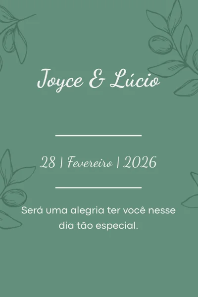 convite de casamento verde oliva