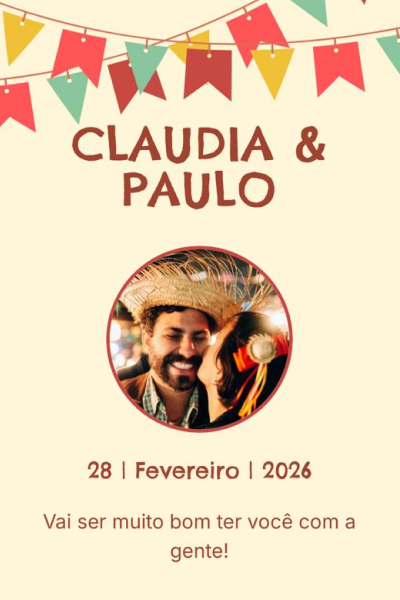 Modelo de convite Arraiá