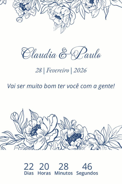 Modelo de convite Azul Elegante