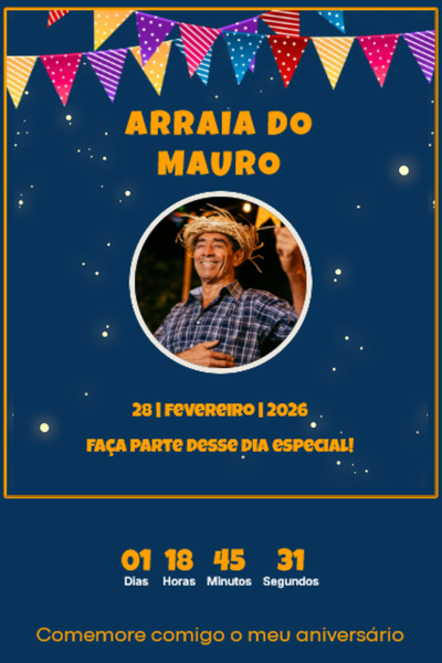 Modelo de convite Arraiá Noite