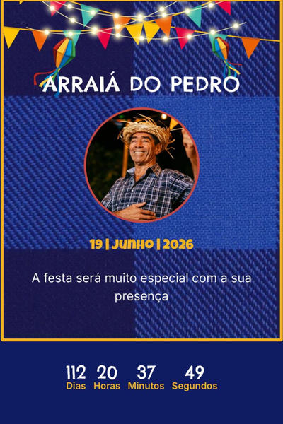 Modelo de convite Arraiá Azul