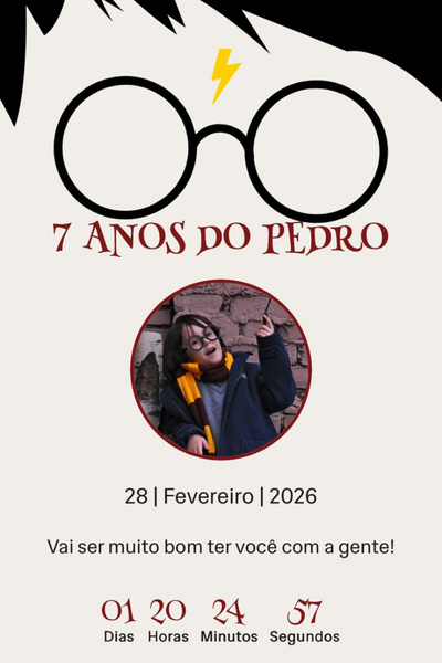 Modelo de convite Harry Potter