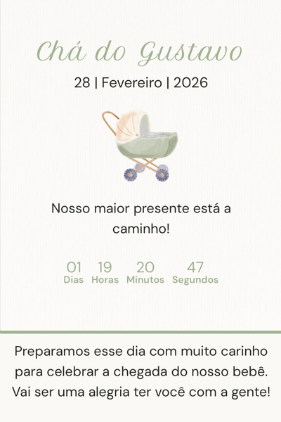 Modelo de convite Chá de Bebe Verde