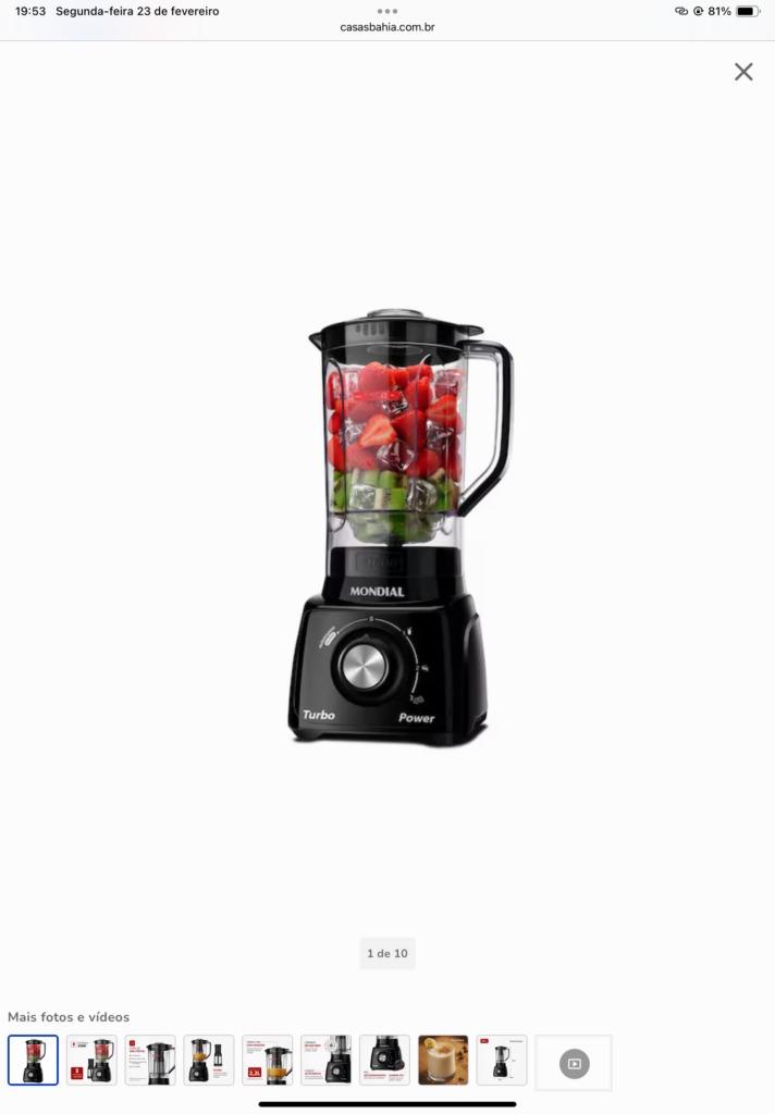 Liquidificador - Cor Preta