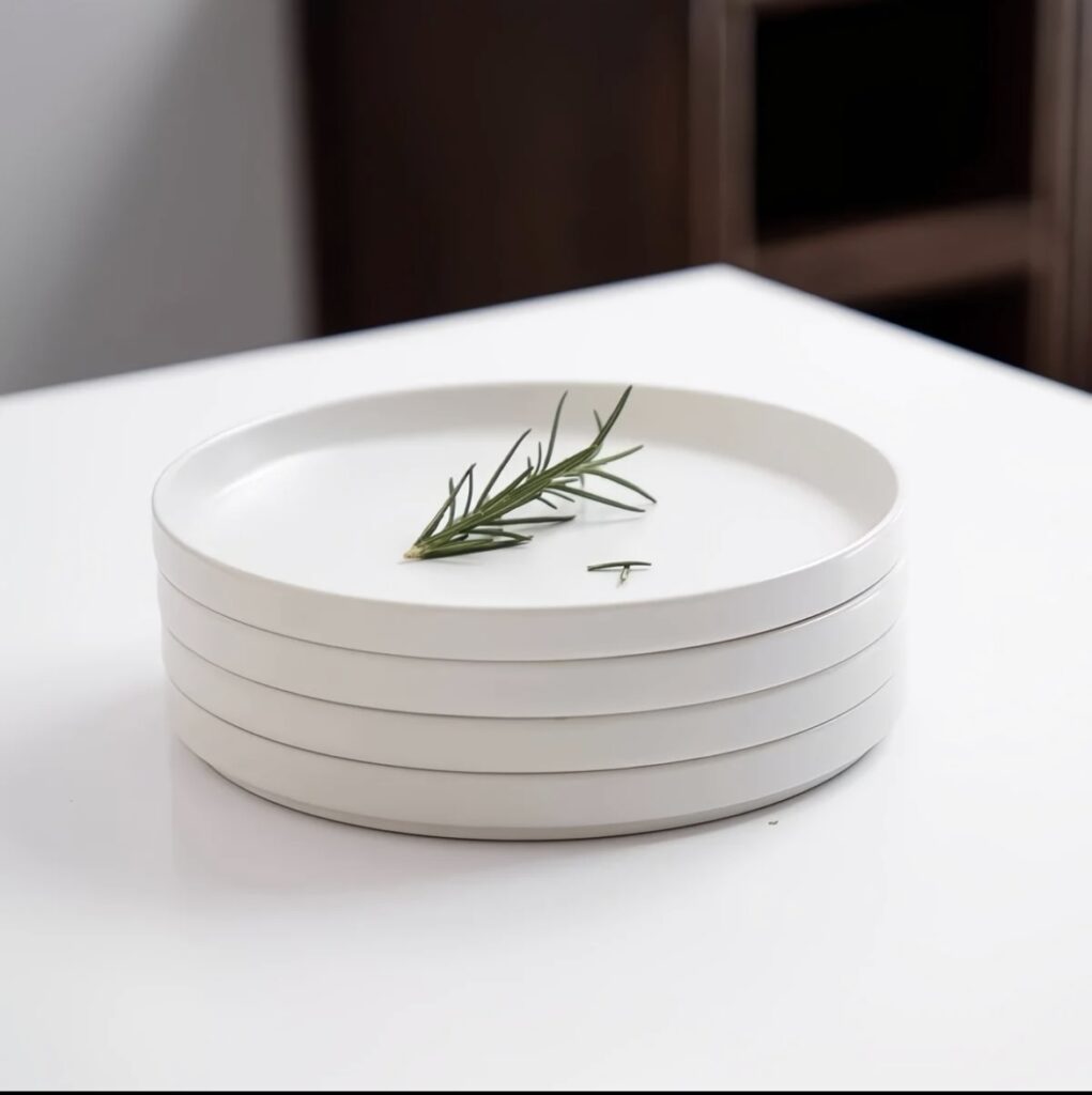 Jogo de pratos raso de porcelana