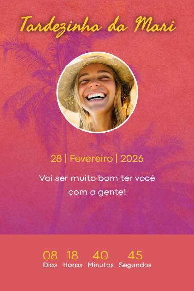 Modelo de convite Tardezinha Rosa