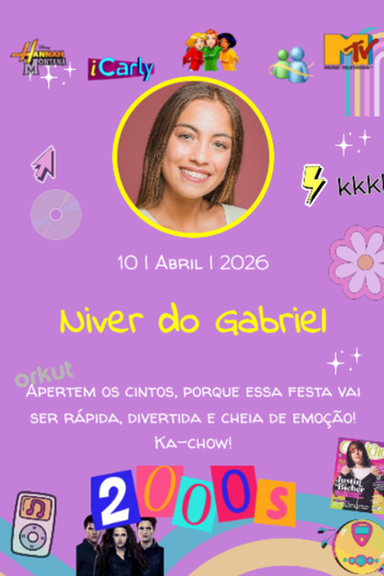 Modelo de convite Anos 2000s