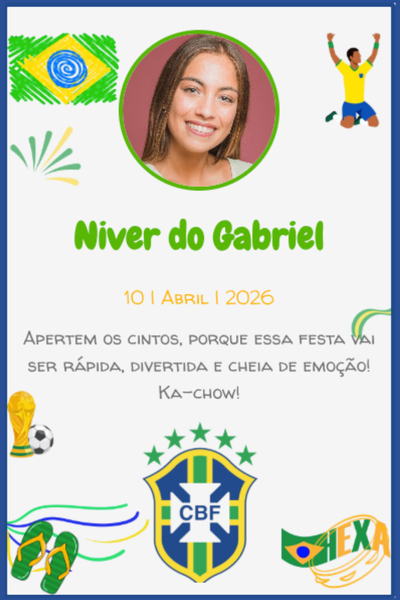 Modelo de convite Copa do Mundo Brasil