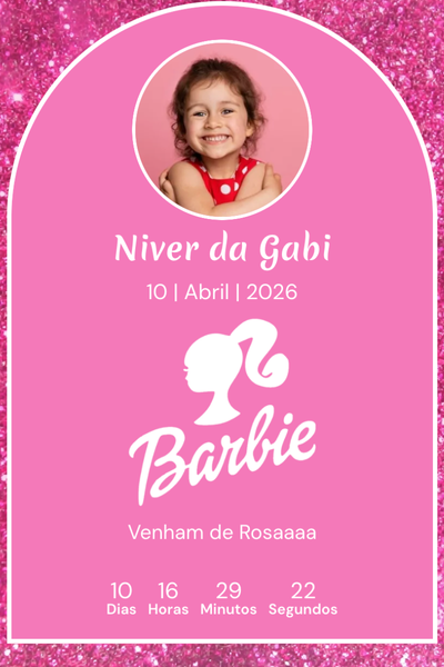 Modelo de convite Barbie
