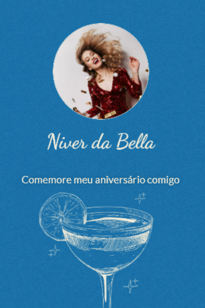 Modelo de convite Drink Azul
