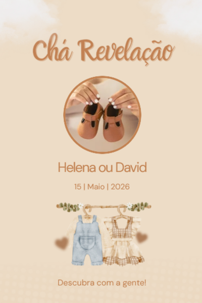 Modelo de convite Chá Revelação Elegante