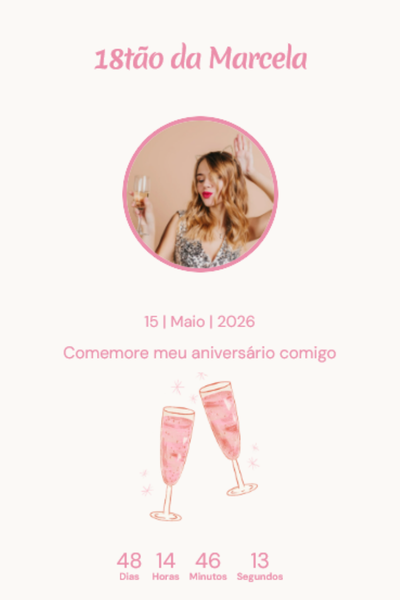 Modelo de convite Brinde Rosa