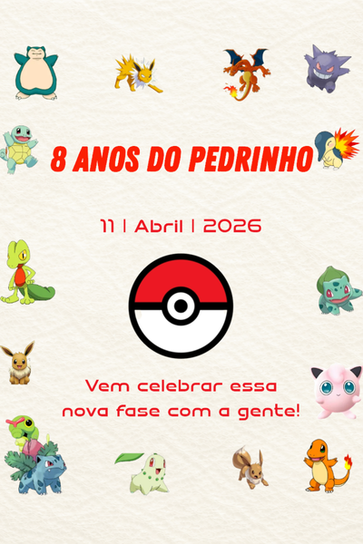Modelo de convite Pokémon 2