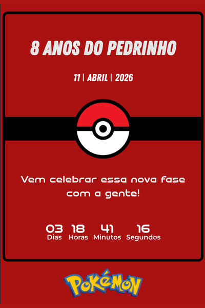 Modelo de convite Pokemon