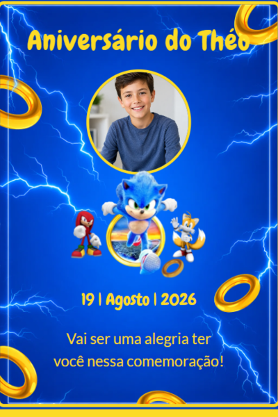 Modelo de convite Sonic 2