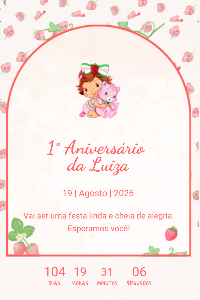 Modelo de convite Moranguinho