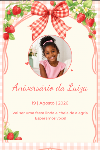 Modelo de convite Moranguinho 2
