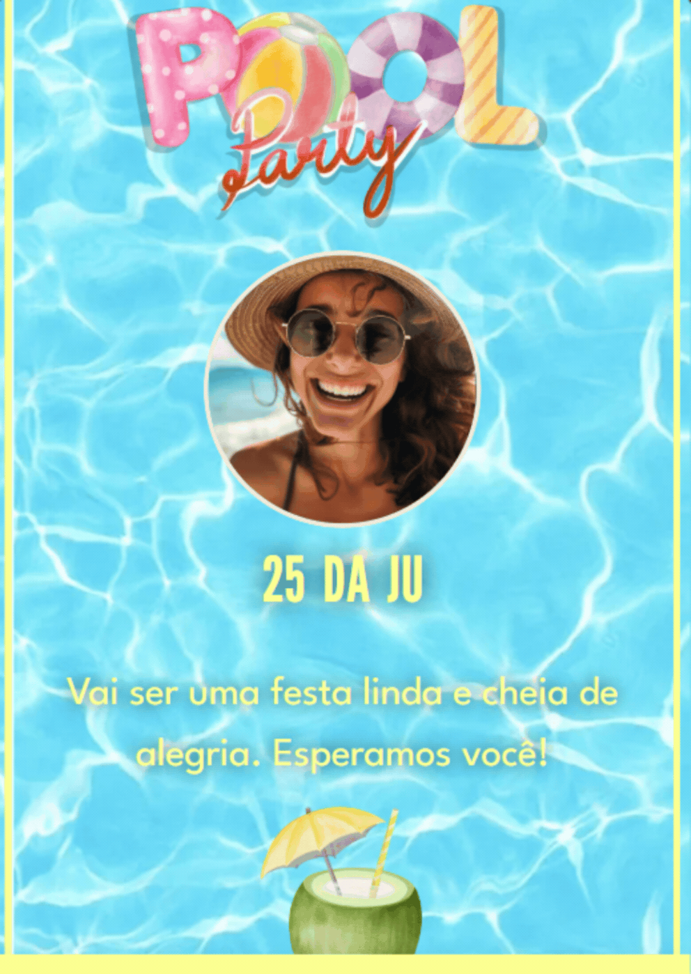 Modelo de convite Pool Party 2