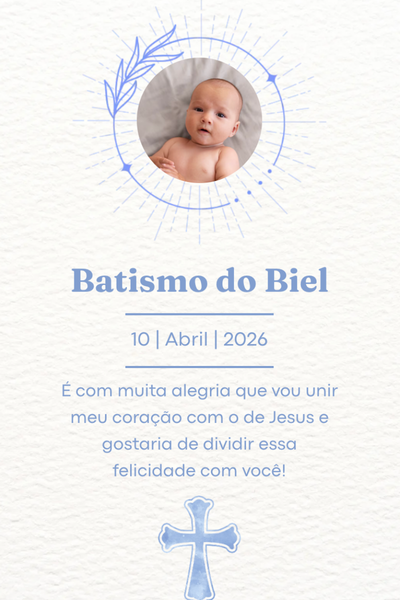 Modelo de convite Cristão Azul