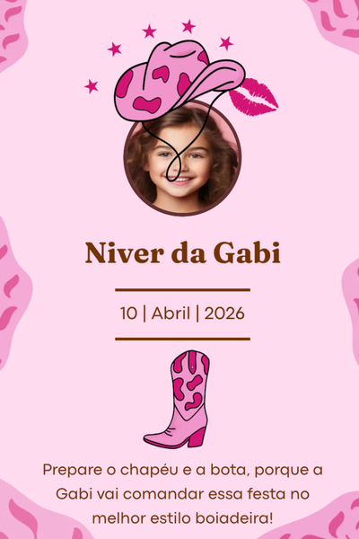 Modelo de convite Boiadeira