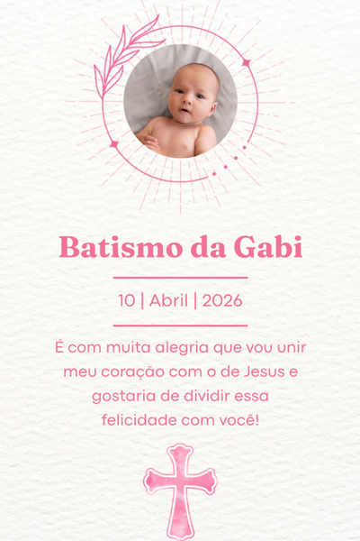 Modelo de convite Cristão Rosa
