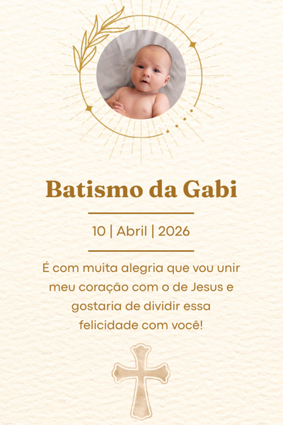 Modelo de convite Cristão Dourado