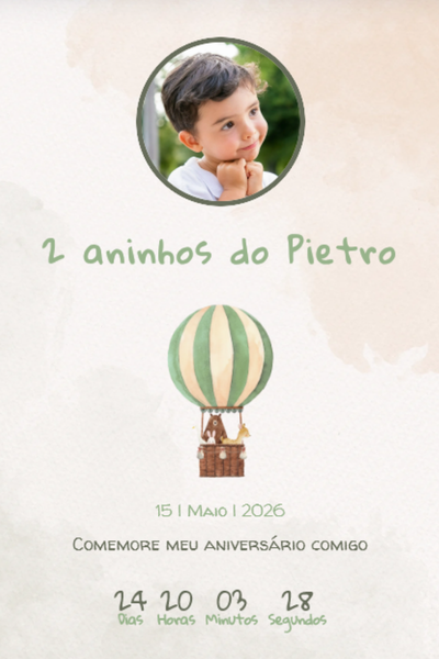 Modelo de convite Infantil Balão