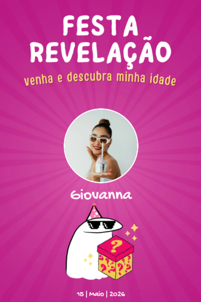 Modelo de convite Festa Revelação