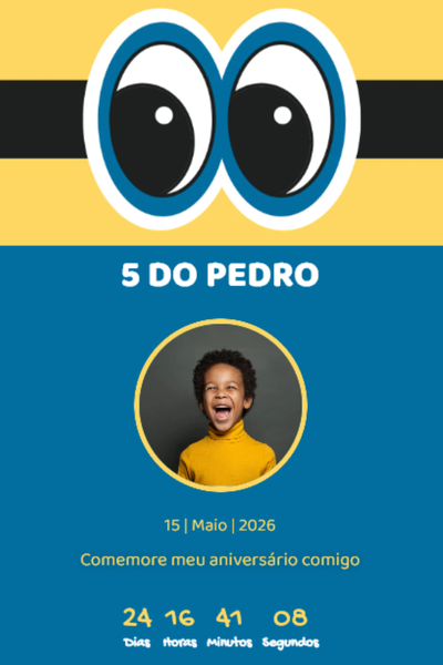 Modelo de convite Minions